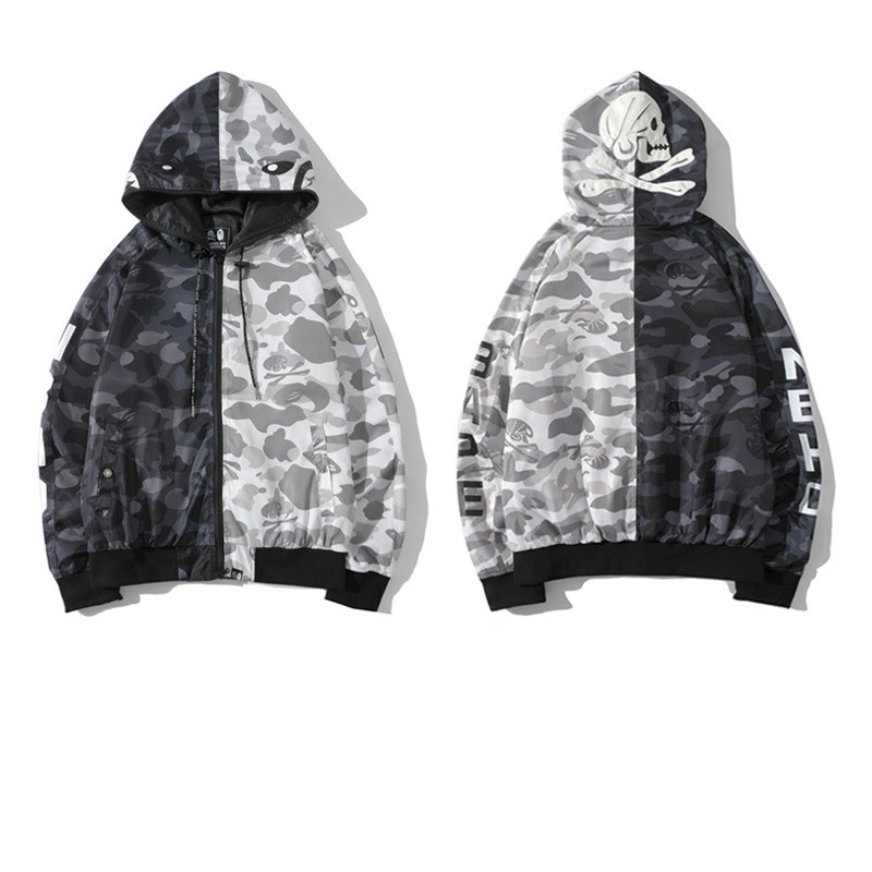 Bape Hoodie Grey White M~2XL B15XC7293